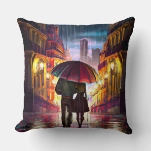 Coussin Impressionnisme France un couple marchant sous la