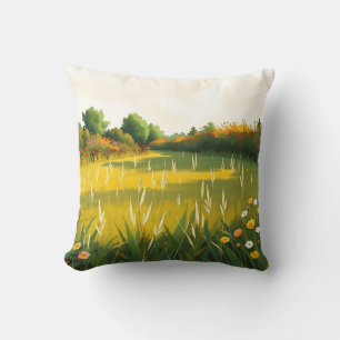 Coussin Impressionniste prairie calme