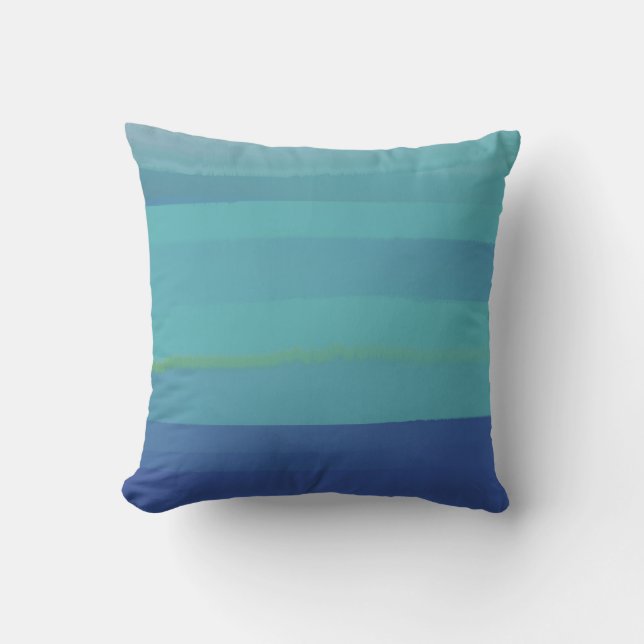 Coussin Impressions en Turquoise et bleu (Recto)