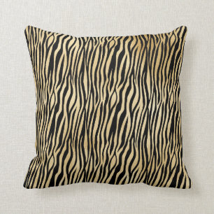 Coussin Imprimante Black Zebra Gold Glam