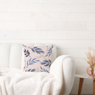 COUSSIN IMPRIMANTE DE FLEURS ABSTRAITES ET JAUNES EN FEUIL