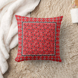 Coussin Imprimantes Boho Bandana Rouge