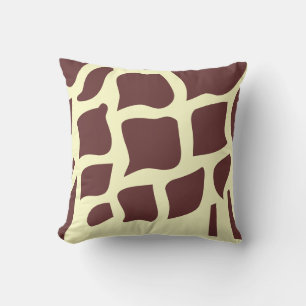 Coussin imprimé abstrait marron et crème