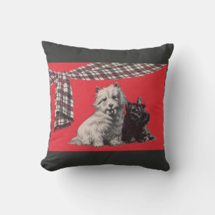 Coussin imprimé adorable Scottish terriers