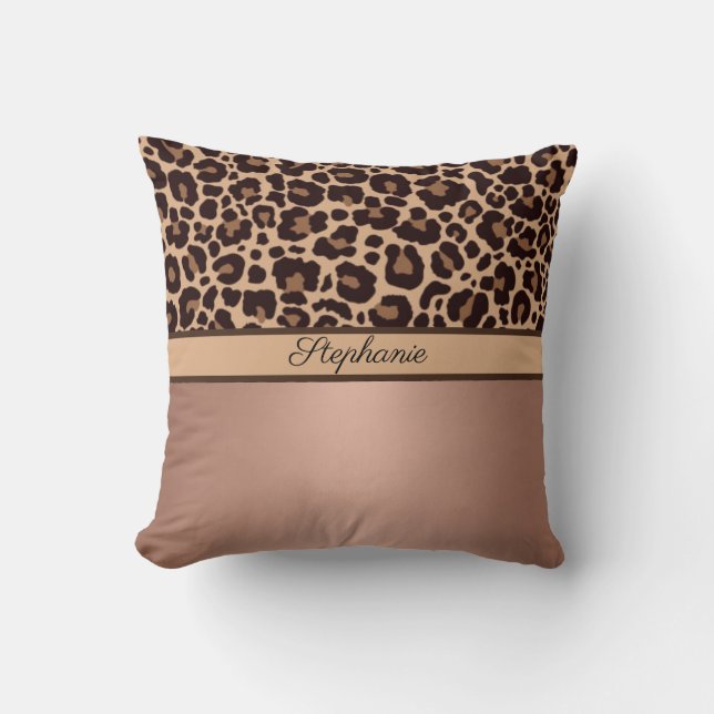 Coussin Imprimé animalier léopard Guépard Rose Gold Tendan (Recto)