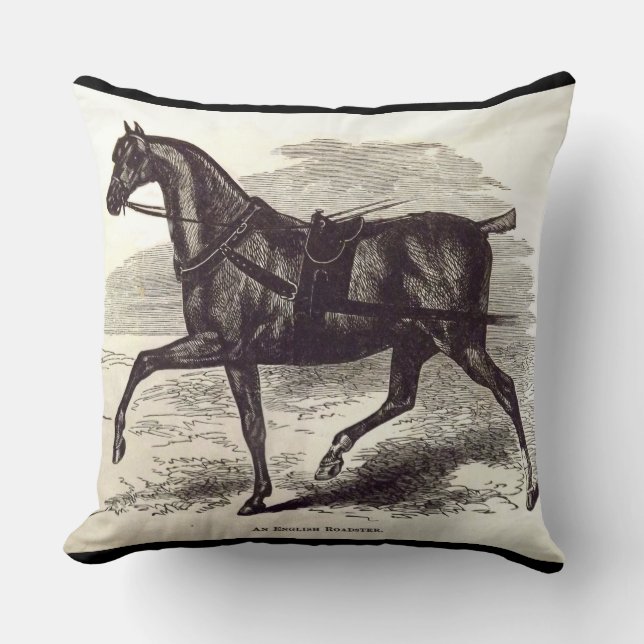 Coussin Imprimé au 19e siècle Un cheval anglais Roadster (Recto)