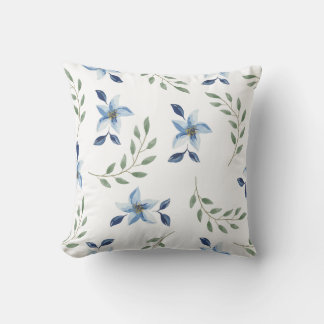 Coussin imprimé bleu floral motif lancer sans soudure orei