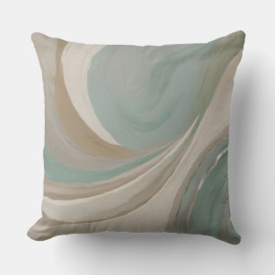 Coussin Imprimé contemporain abstrait vert sauge bleu clai