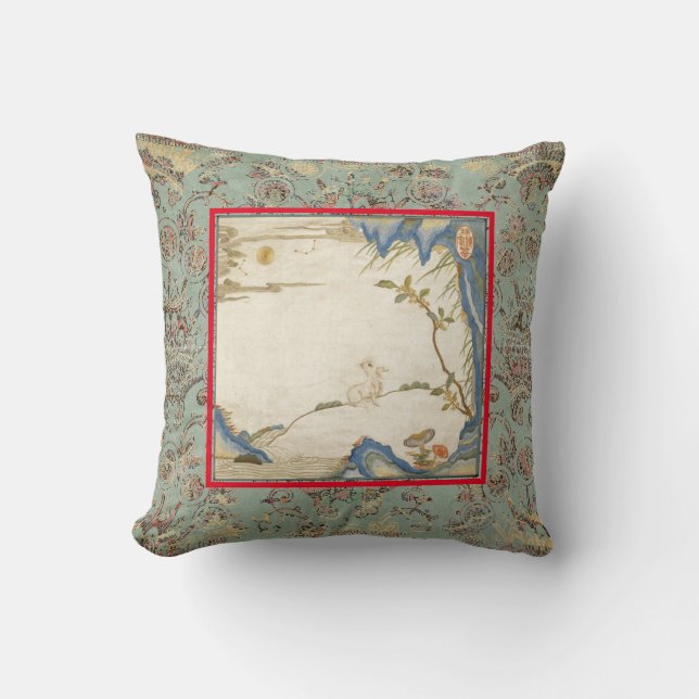 COUSSIN IMPRIMÉ COTTON JAPONAIS BUNNY ET LUNE (Recto)