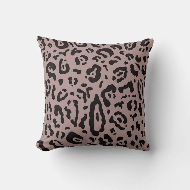 Coussin Imprimé d'animal à taches Mauve Blush Rose Guépard (Recto)