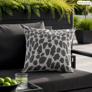 Coussin Imprimé d'animal Léopard noir et blanc