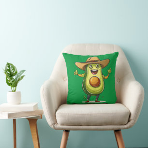 Coussin imprimé de cowboy vert mignon