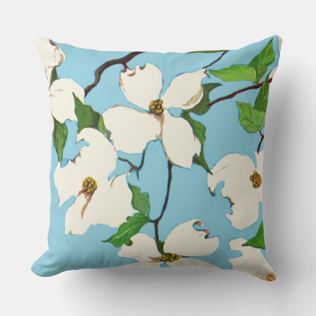 Coussin imprimé de fleurs de bois (Recto)