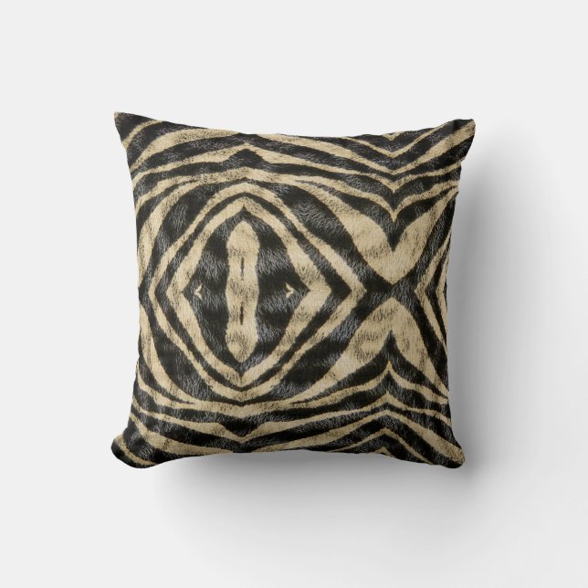 Coussin Imprimé de fourrure de zèbre exotique tendance Imp (Recto)