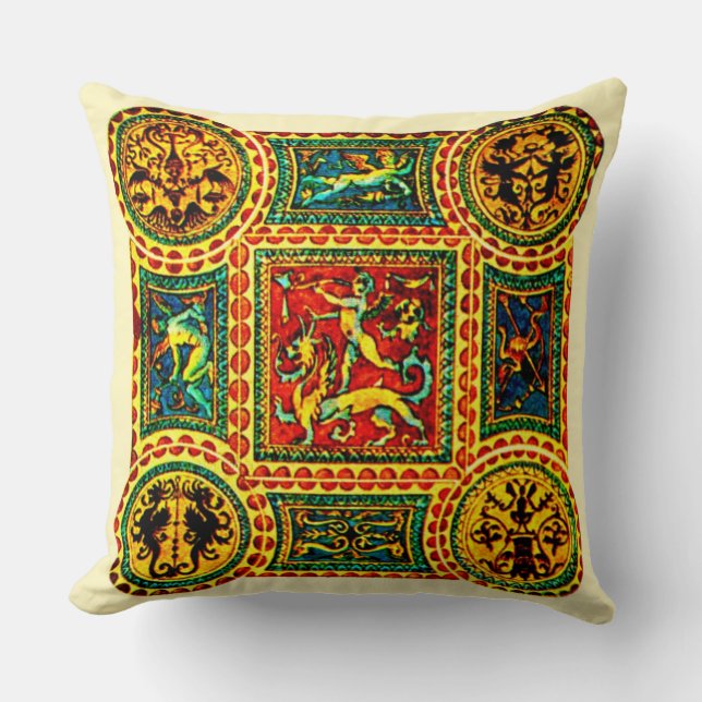 Coussin imprimé de motifs Renaissance italienne (Recto)