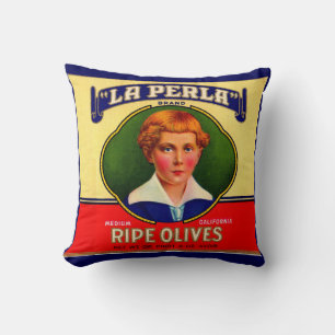 Coussin Imprimé étiquette LaPerla Olives dans les années 1