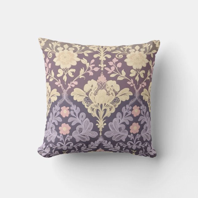 Coussin imprimé floral rose (Recto)