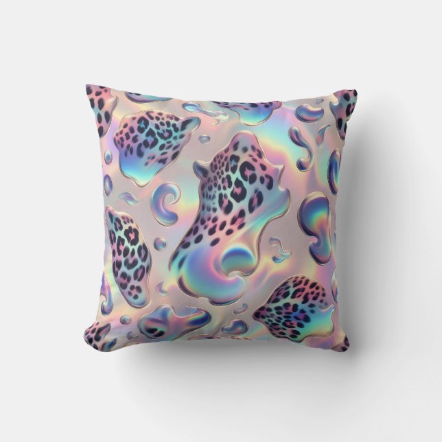 Coussin Imprimé léopard girly et chic Opale (Recto)