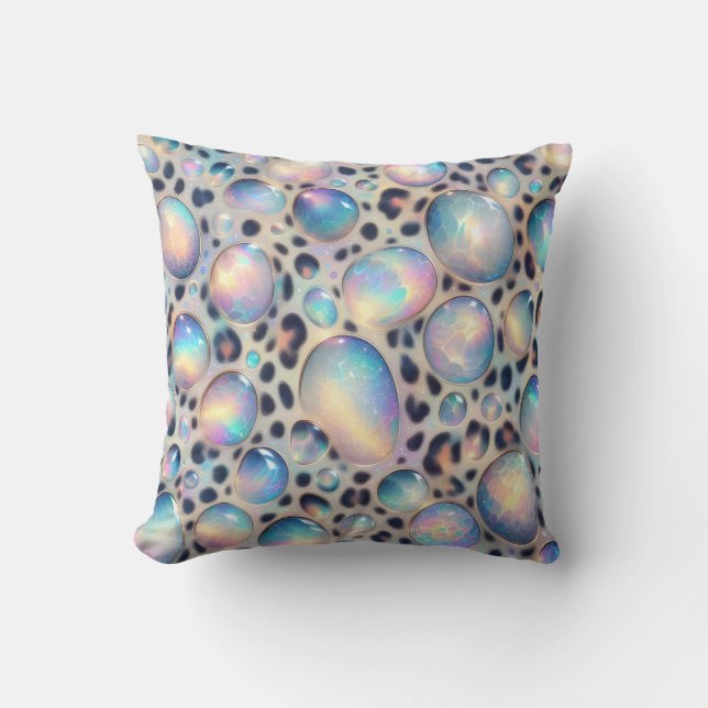 Coussin Imprimé léopard girly opale posh (Recto)
