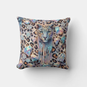 Coussin Imprimé léopard girly opale posh