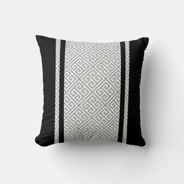 Coussin imprimé noir et blanc (Recto)