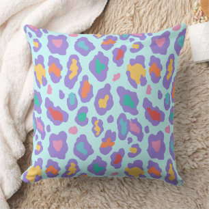 Coussin Imprimé Taches de Léopard Pastel