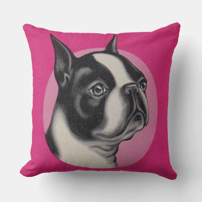 Coussin imprimé terrier de Boston (Recto)