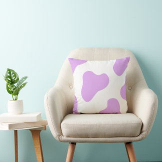Coussin imprimé vache lavande et blanc – Mignon