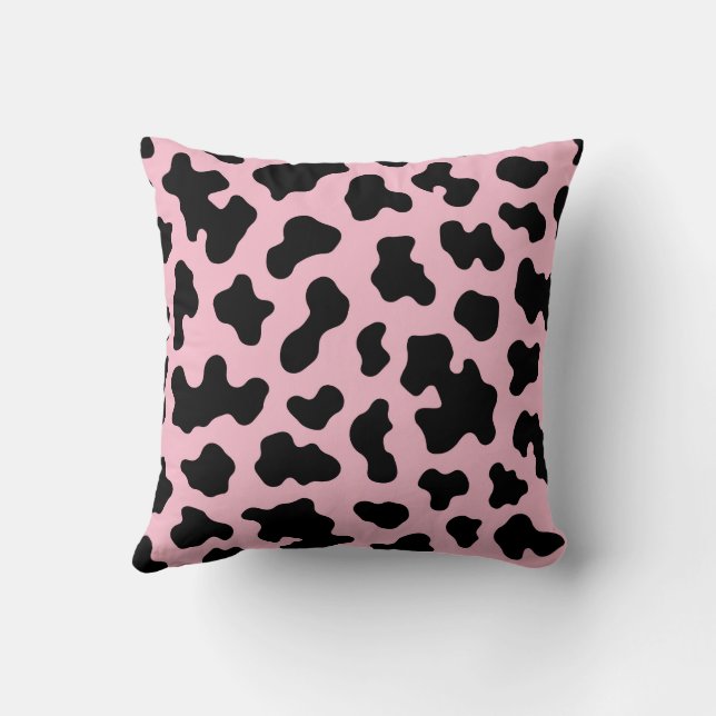 Coussin Imprimé vachette noir et rose Cow (Verso)
