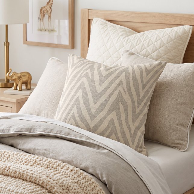 Coussin Imprimé zèbre beige et taupe (Créateur téléchargé)