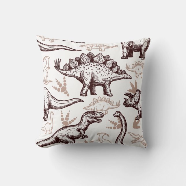Coussin Imprimer Dinosaure Rétro (Recto)