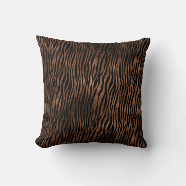 Coussin Imprimer le zèbre noir Brown Glam (Recto)