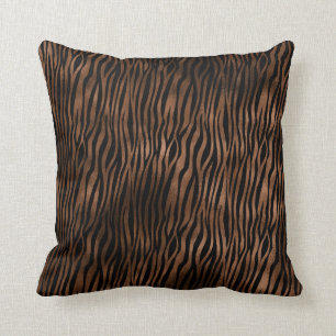 Coussin Imprimer le zèbre noir Brown Glam