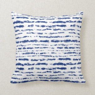Coussin Imprimer les rayures des Shibores japonais Indigo