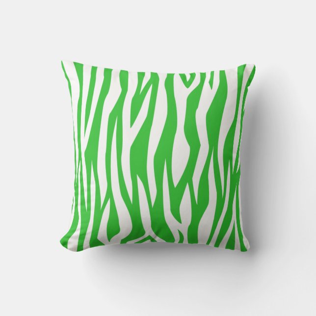 Coussin Imprimer Zèbre vert citron (Recto)