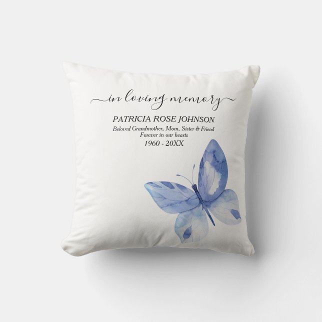 Coussin In Love Memory Butterfly Photo Tribute (Recto)