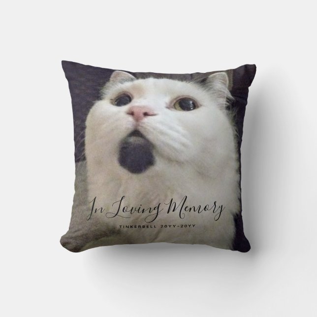 Coussin In Love Memory Cat Photo personnalisée (Recto)