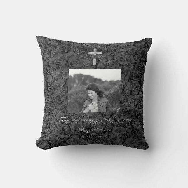 Coussin In Love Memory Cross Ajouter Photo Floral Chic Gre (Recto)