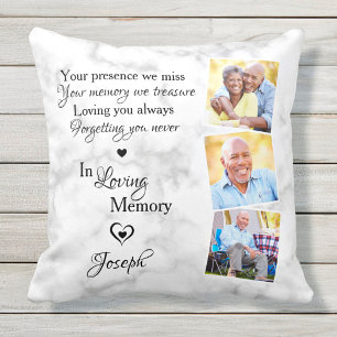 Coussin In Love Memory Personnalisé 3 Photo Memorial