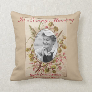 Coussin In Love Memory Photo Memorial Fleur sauvage Vintag