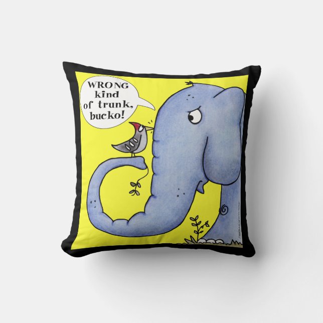 Coussin Incompréhension des éléphants et des pics (Recto)