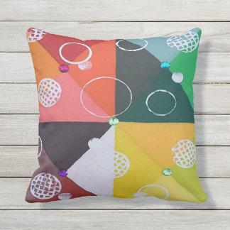 Coussin incrusté de bijoux de patio