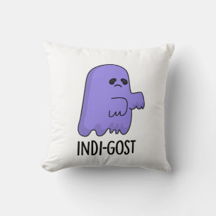 Coussin Indi-gost Funny Halloween Indigo Ghost Pun