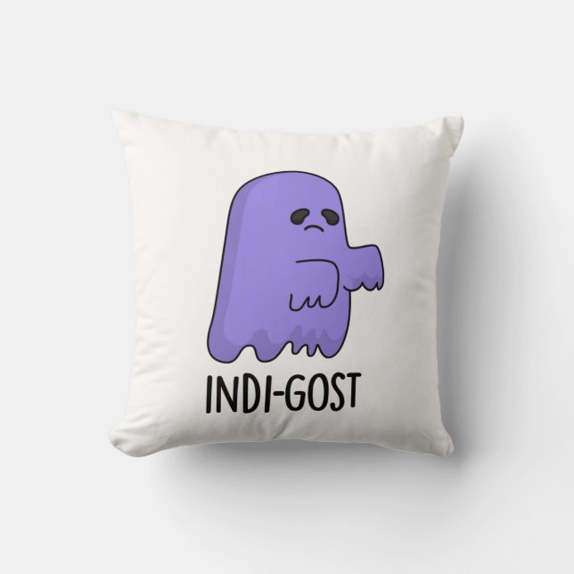 Coussin Indi-gost Funny Halloween Indigo Ghost Pun (Recto)