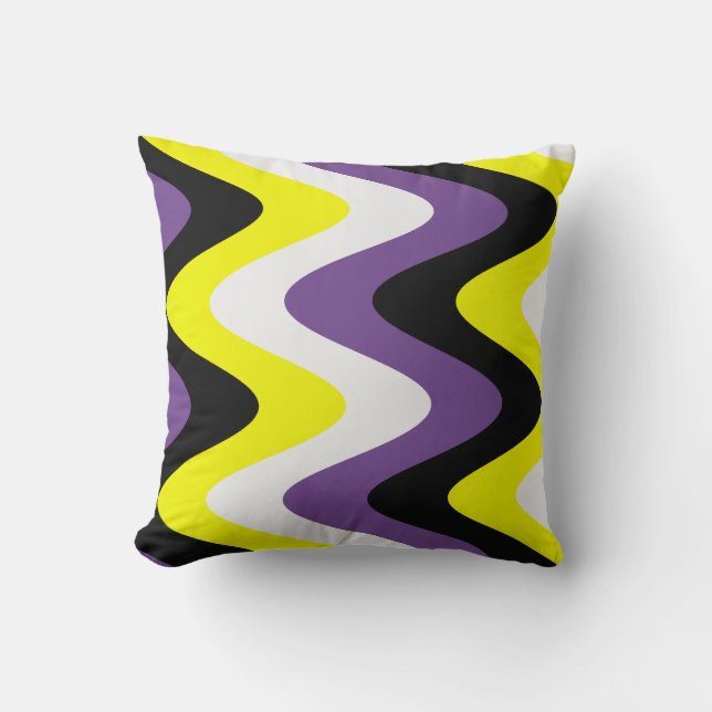 Coussin Indicateur de fierté non binaire (Recto)