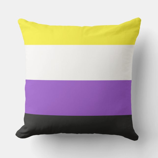 Coussin Indicateur de fierté non binaire (Recto)