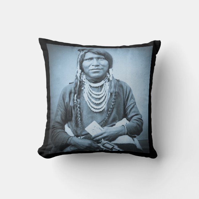 Coussin Indien d'Ute avec le cru de Stereoview de pistolet (Recto)