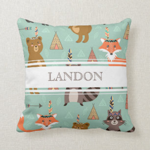 Coussin indigène personnalisé d'amis de forêt