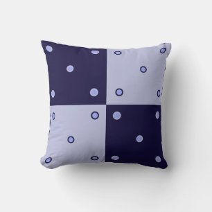 Coussin Indigo Blue et blues clair patchwork et cercles