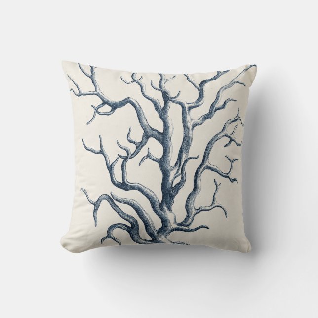 Coussin Indigo Coral (Recto)